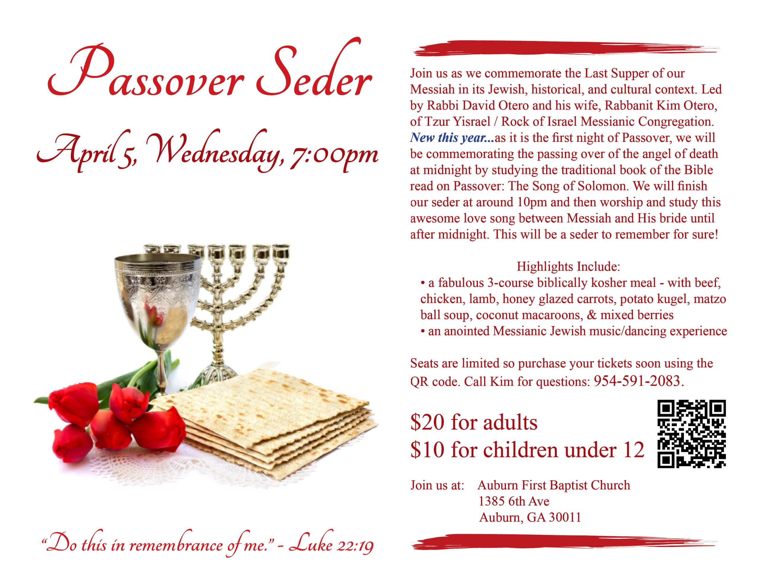 Passover flyer 2023 - Tzur Yisrael / Rock of Israel Messianic Congregation